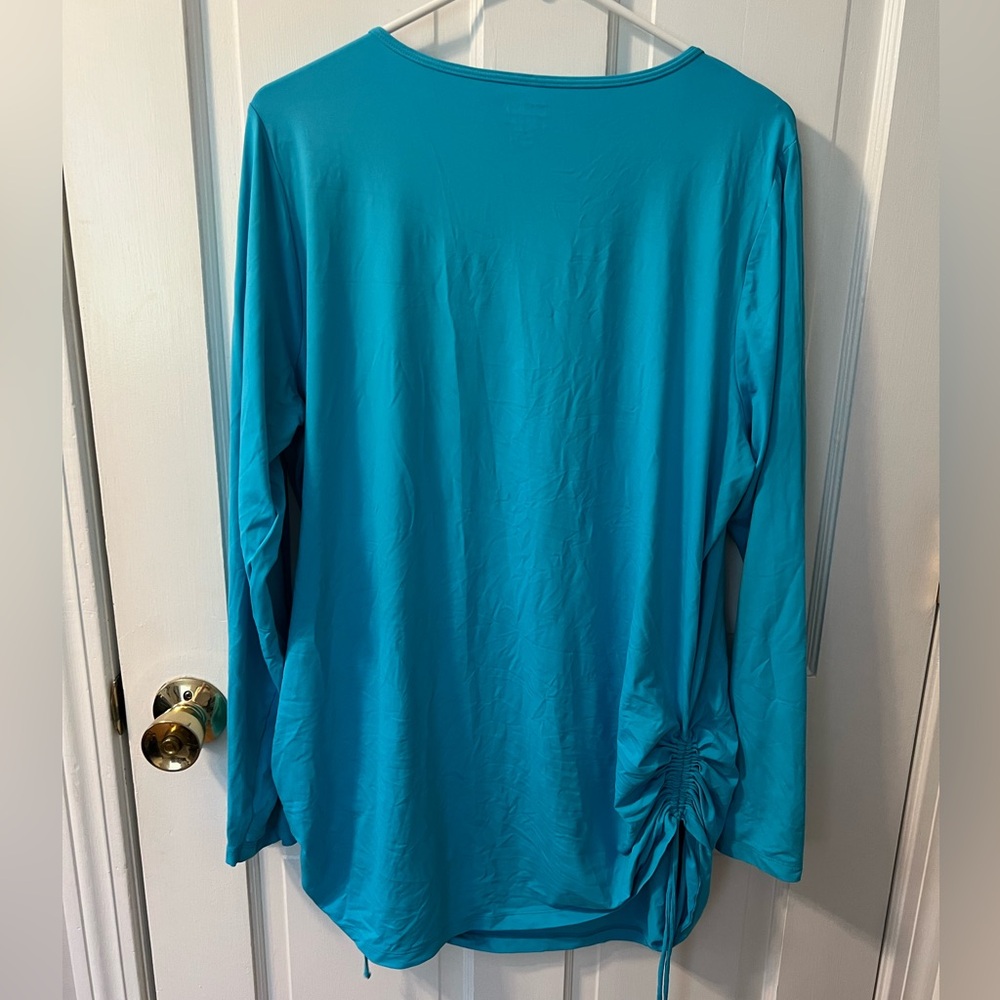 Lands' End Adjustable Long Sleeve Swim Tunic Rash Guard UPF 50 Sun Protection - Picture 2 of 4